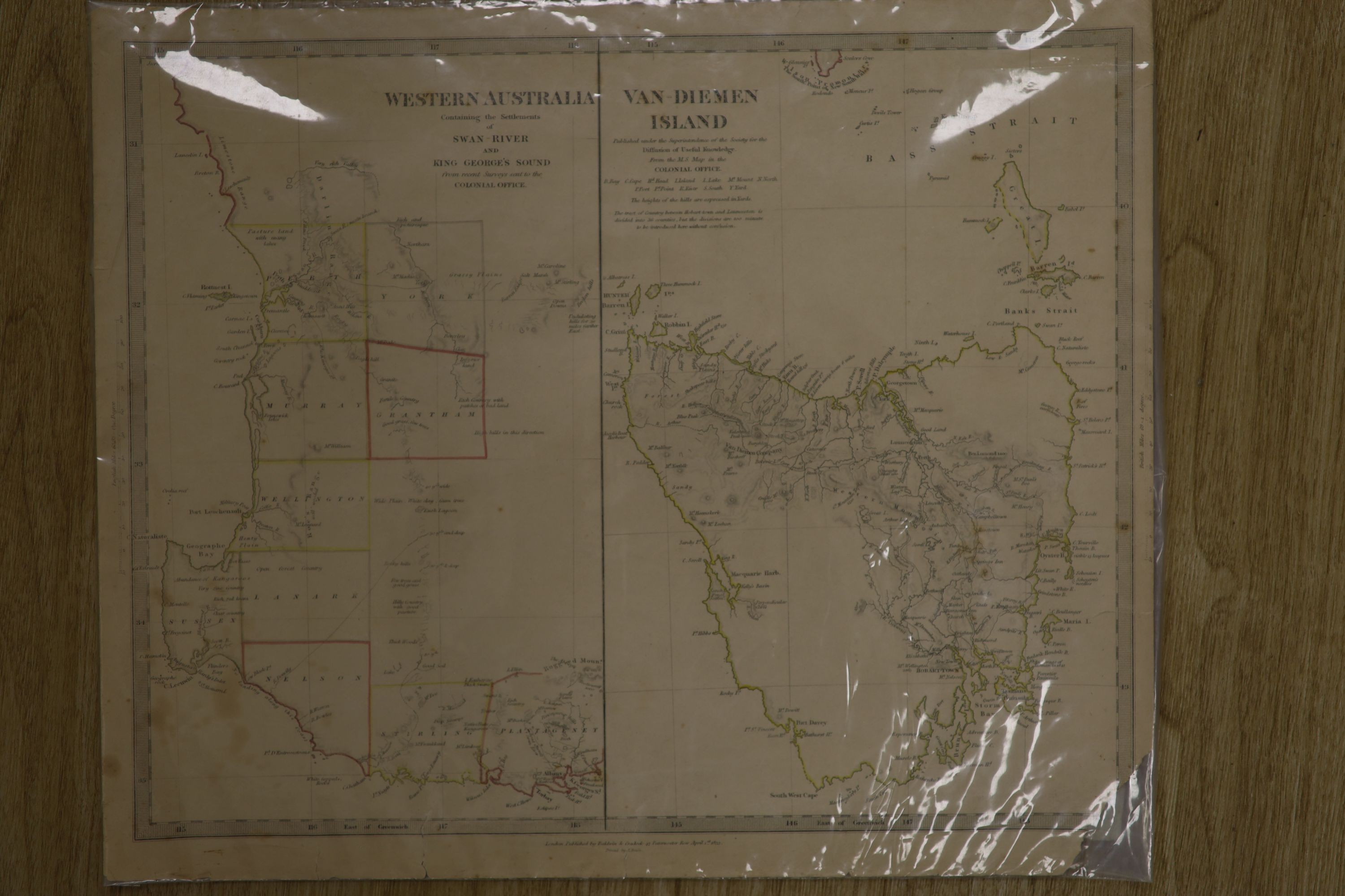 A folio of 19th century maps of Tasmania